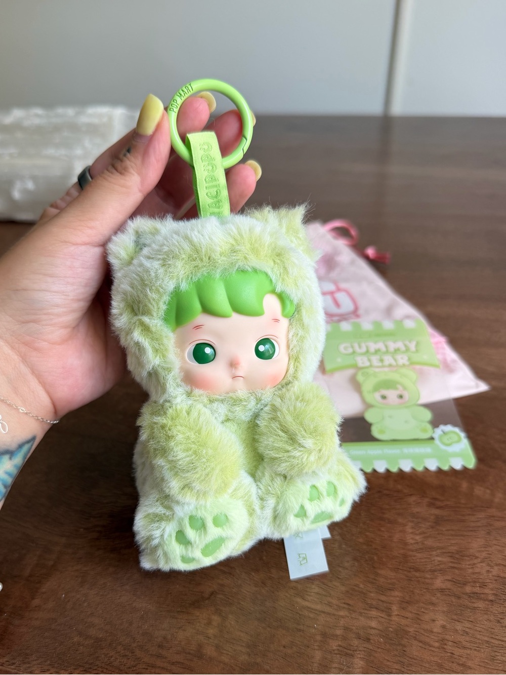 Authentic POP MART HACIPUPU Gummy Bear Series Vinyl Plush – Green Apple 🍏